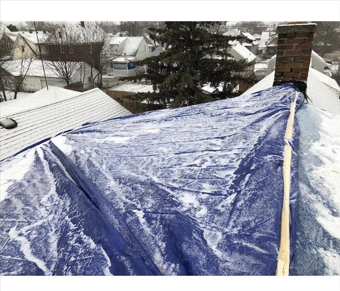 Roof with a tarp covering